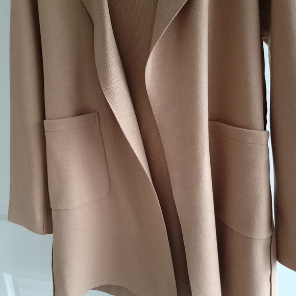 NEW) Hooded Cardigan Camel Oversize Light Coat - Picture 2 of 8